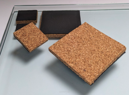 Coussinets de liege protection en verre