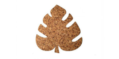 Sous-verre en liège décor FEUILLE 30/27 cm - set de 4 pcs