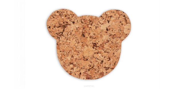 Tapis décoratif en liège en forme d'ours en peluche - 4 pièces