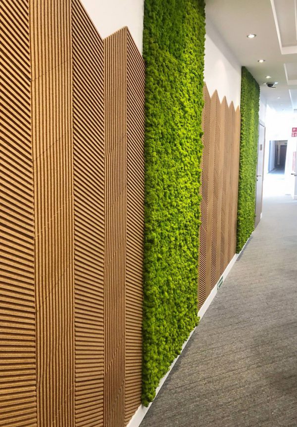 3D-Wall Panels Stripe DARK-GREEN